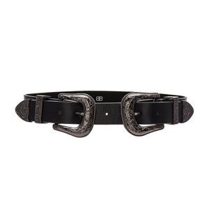 RARE B-Low the Belt Bri Bri Waist Belt in Black Leather & Gunmetal M Collectable